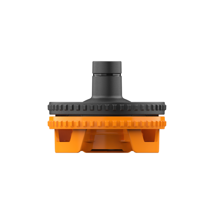An image of a Storz & Bickel Filling Chamber Housing, predominantly orange with black accents, designed for the VOLCANO HYBRID & EASY VALVE models.
