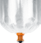 A clear, round balloon with a mouthpiece attached to a base, designed for use with a vaporizer.