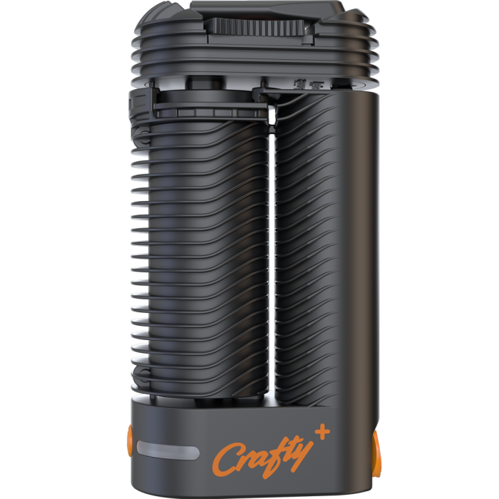 A black Crafty+C Vaporizer with a visible USB-C charging port and the brand name 'Crafty+' printed on the front.