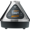 The image shows the Volcano Medic 2 hot air generator, which is a triangular-shaped device with a digital display, touch buttons, and ports for connecting accessories such as balloons and tubes.