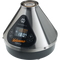 The image shows the Volcano Medic 2 hot air generator, which is a triangular-shaped device with a digital display, touch buttons, and ports for connecting accessories such as balloons and tubes.